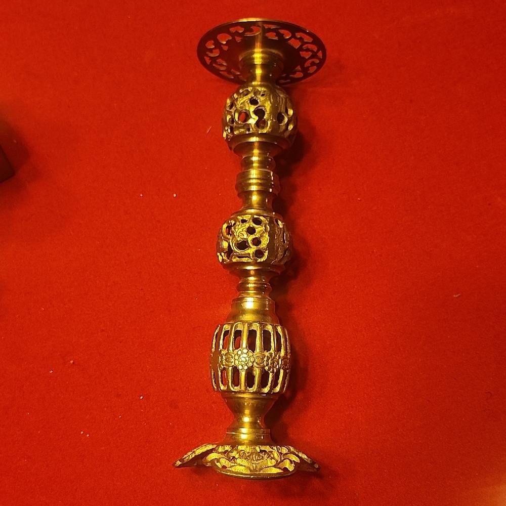 Elegant Brass Candle Holder